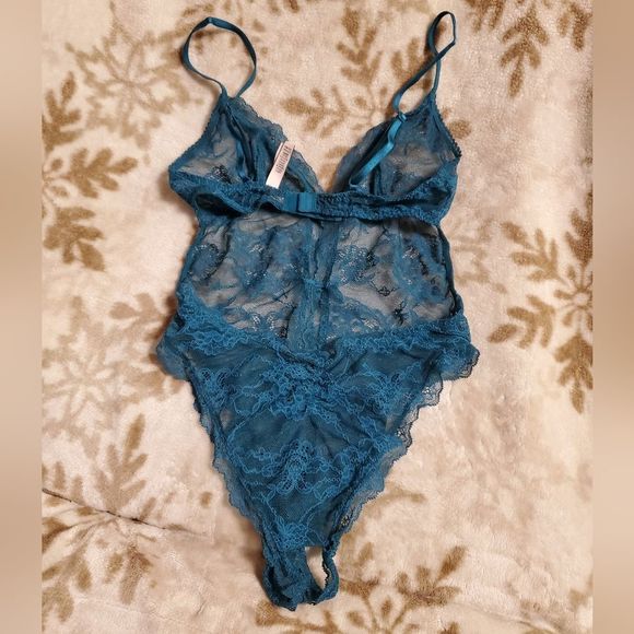 Emerald Green Victoria's Secret Lace Lingerie Teddy - Picture 9 of 14